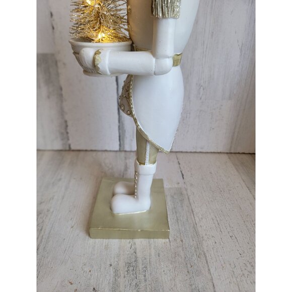 Transpac nutcracker light up tree white gold Xmas home decor figure - Picture 6 of 11